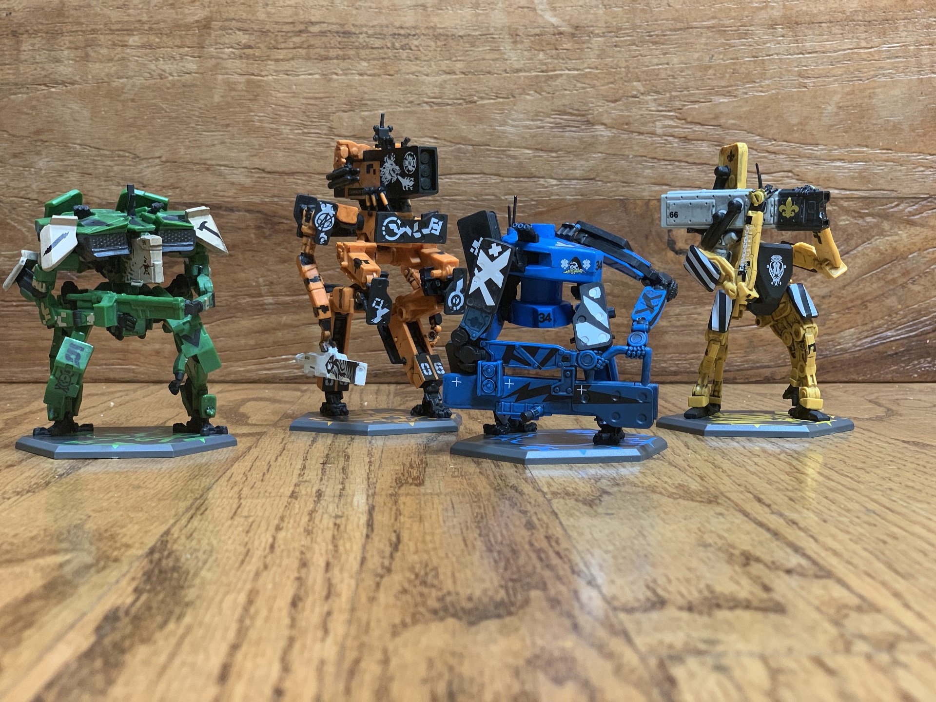 These are your four main mechs, fully painted and ready to rumble.