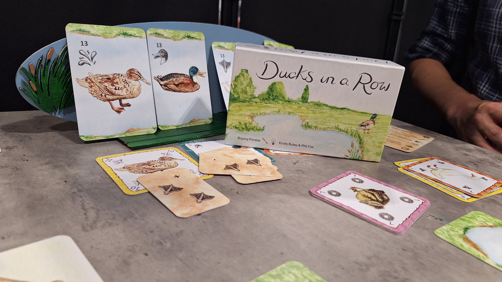 Ducks in a Row a board game with duck cards at UKGE 2026